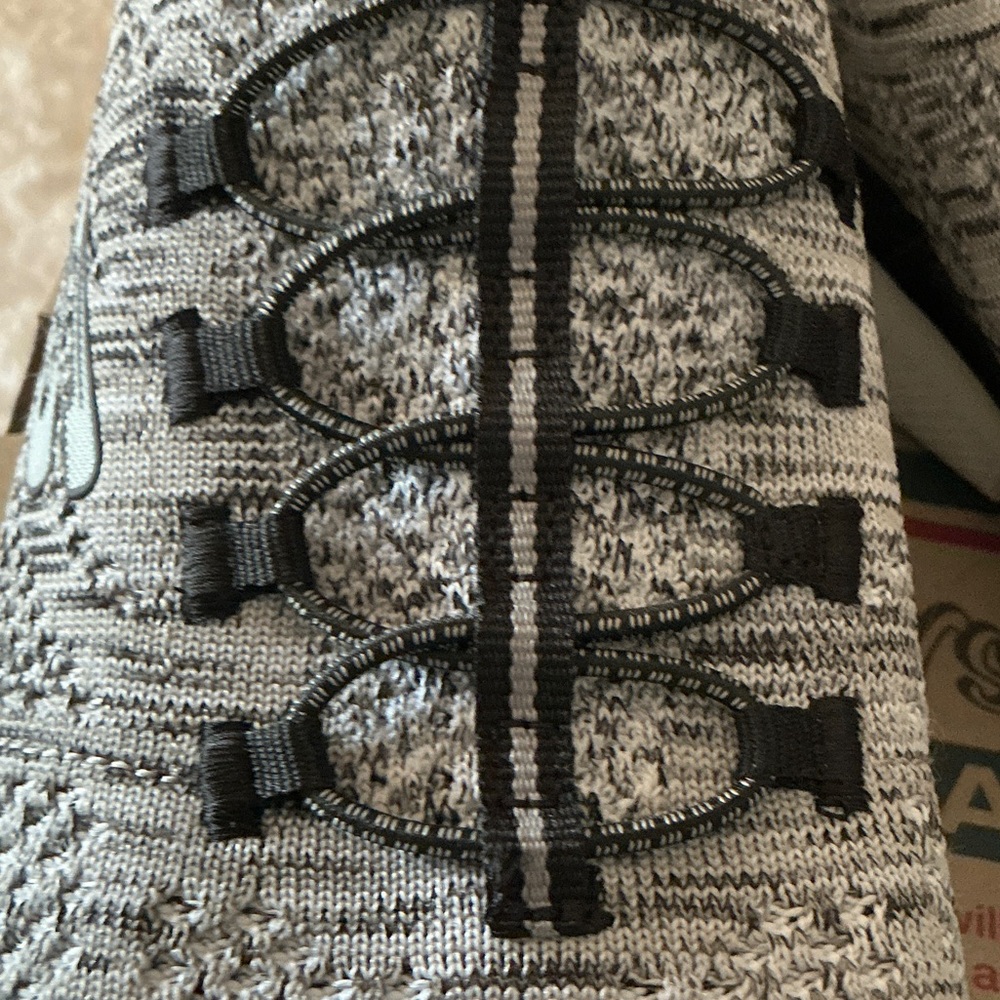 Skechers Men's Black and White Knit Sneakers - Picture 2 of 9